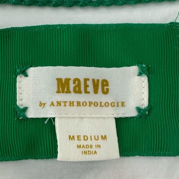 Maeve Anthropologie Short Sleeve Coral & Shell Cotton Button Front Top - Picture 8 of 16